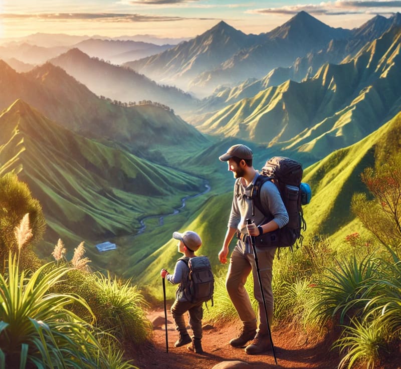 Anak Kecil Mendaki Gunung
