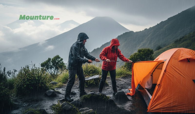 Mendirikan Tenda saat Hujan