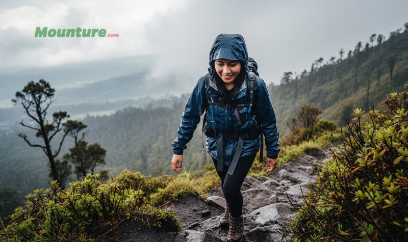 hujan es saat mendaki gunung