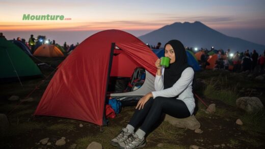 Pendaki Wanita - Minum