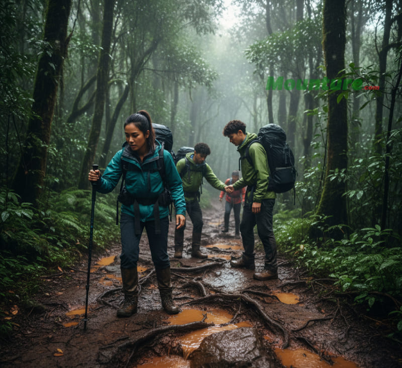 Jalur Licin di Gunung