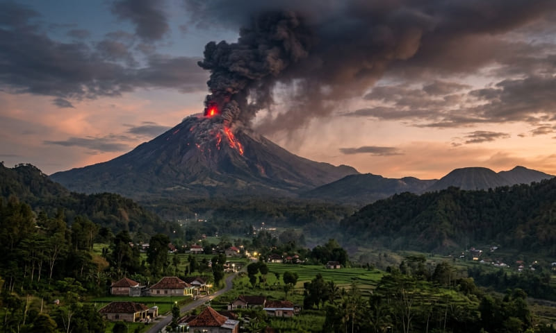 Gunung Meletus - Erupsi