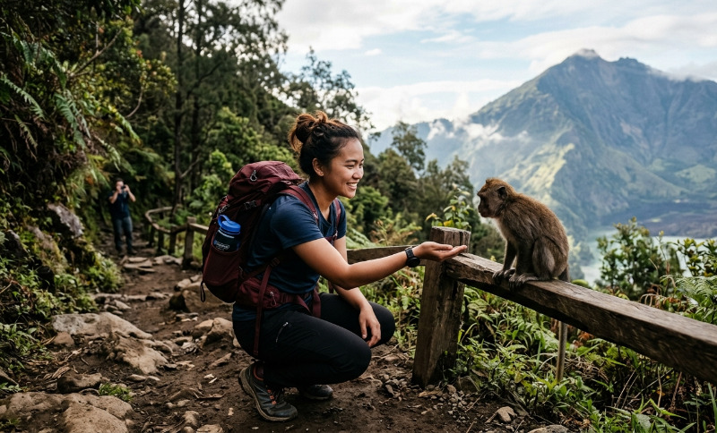 Bertemu Monyet Saat Mendaki Gunung